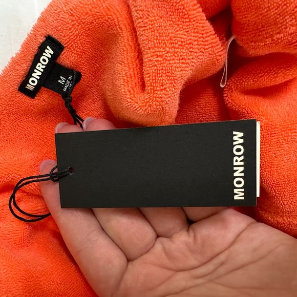 MONROW Georgia Peach Terry Cloth Cropped Tank Women's Medium NEW - Picture 6 of 7